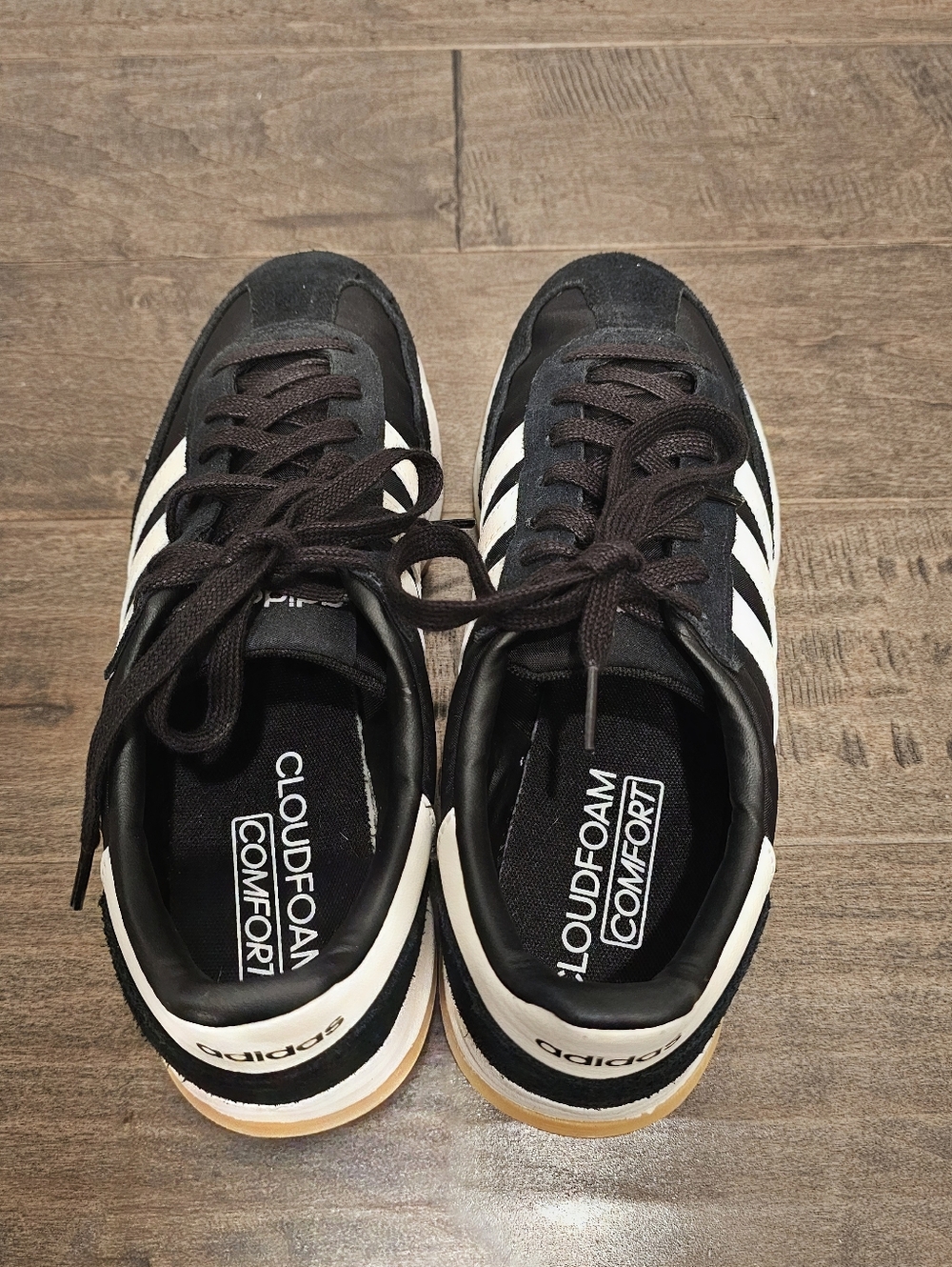 Adidas Womens Run 70s 2.0 Black w/ White Stripes Sz 10 - Picture 7 of 10